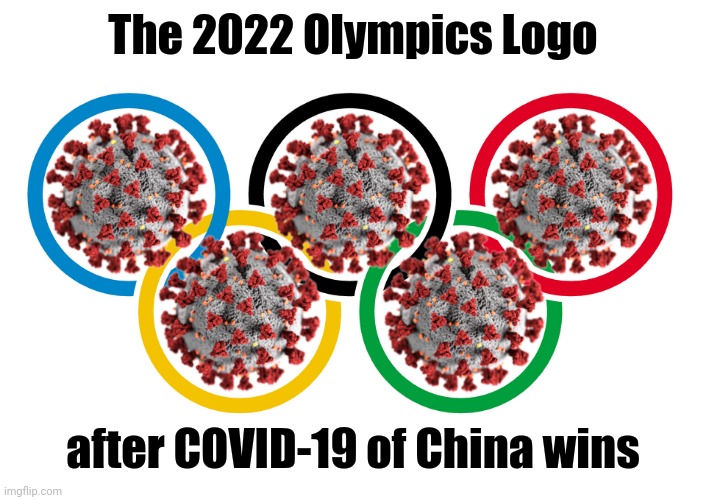COVID-19 - Olympic Champions again? | The 2022 Olympics Logo; after COVID-19 of China wins | image tagged in olympics logo,olympics,coronavirus,covid-19,2022,memes | made w/ Imgflip meme maker