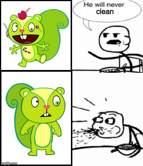 Very cursed image of Nutty without his candy... | clean | image tagged in memes,cereal guy | made w/ Imgflip meme maker