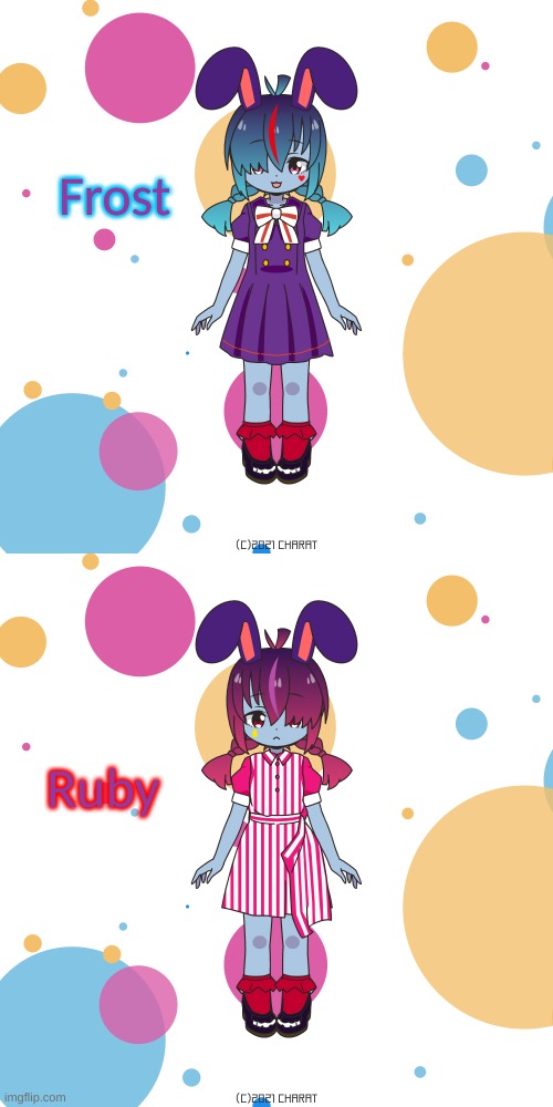 Twin beans :3 (ship: Jellow) | Frost; Ruby | image tagged in charat | made w/ Imgflip meme maker