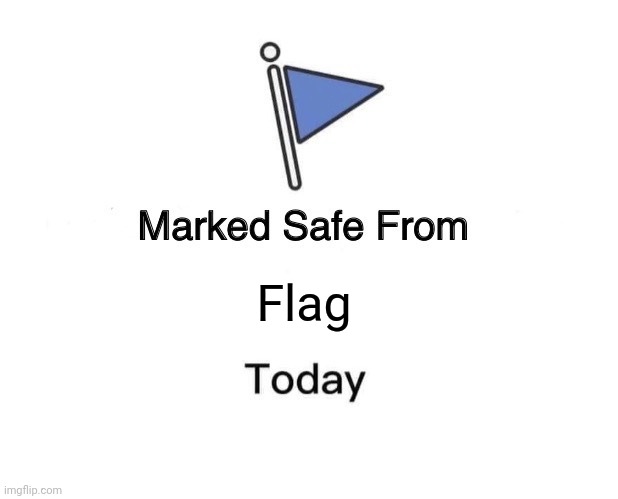 But there's a flag right there, I'M NOT SAFE FROM FLAGS AAAAAAAAH | Flag | image tagged in memes,marked safe from | made w/ Imgflip meme maker