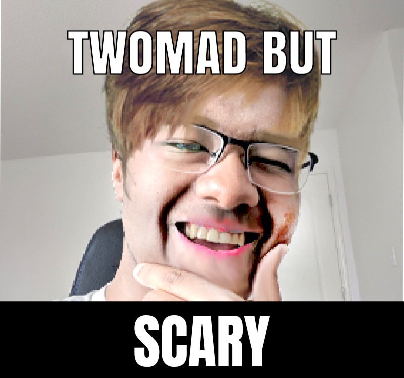 Twomad meme: white twomad Blank Meme Template