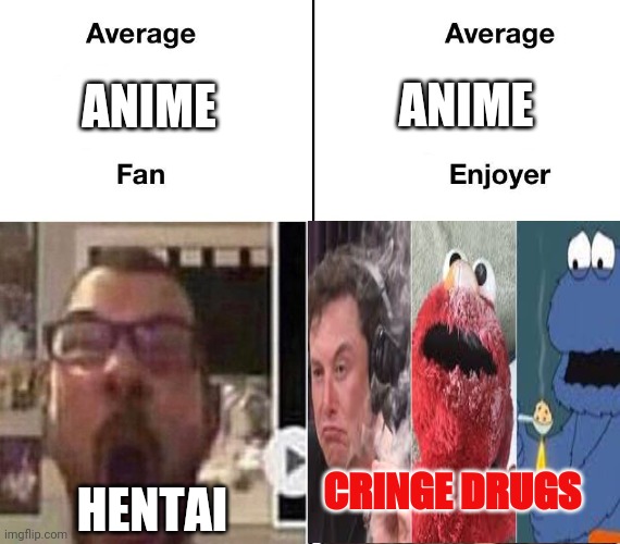 How true anime fans watch "snorting CRINGE" | ANIME; ANIME; CRINGE DRUGS; HENTAI | image tagged in anime,drugs,elmo | made w/ Imgflip meme maker