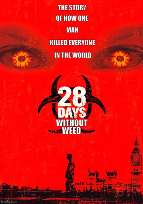 This movie gonna be lit. | THE STORY; OF HOW ONE; MAN; KILLED EVERYONE; IN THE WORLD; WITHOUT; WEED | image tagged in movies,classic,weed | made w/ Imgflip meme maker
