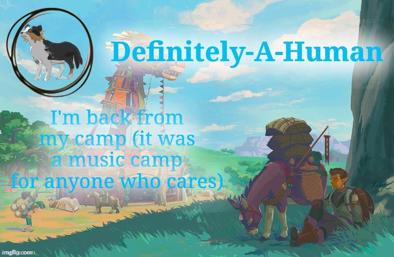 I'm back from my camp (it was a music camp for anyone who cares) | image tagged in d-a-h zelda temp | made w/ Imgflip meme maker