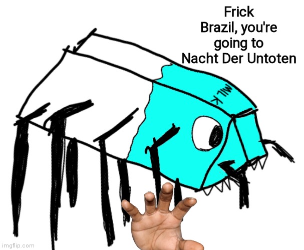 A building in an abandoned airfield, where the zombie outbreak first started | Frick Brazil, you're going to Nacht Der Untoten | image tagged in spooder milk | made w/ Imgflip meme maker