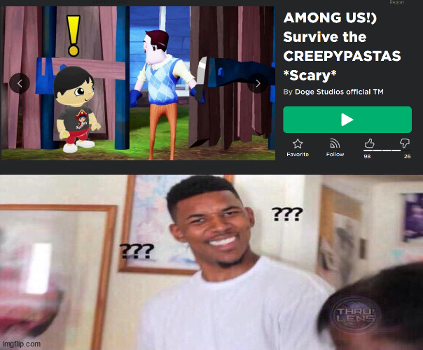 Among us is a creepypasta??? | image tagged in cursed,roblox | made w/ Imgflip meme maker