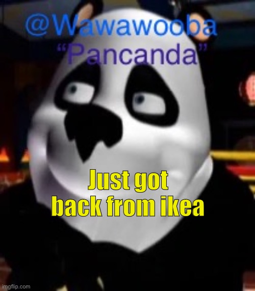 Fun | Just got back from ikea | image tagged in wawa s pancanda template | made w/ Imgflip meme maker