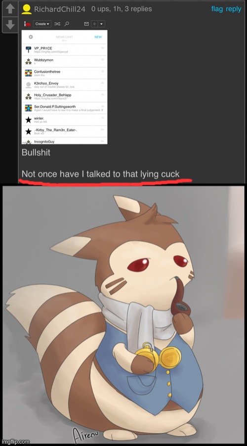 image tagged in fancy furret | made w/ Imgflip meme maker