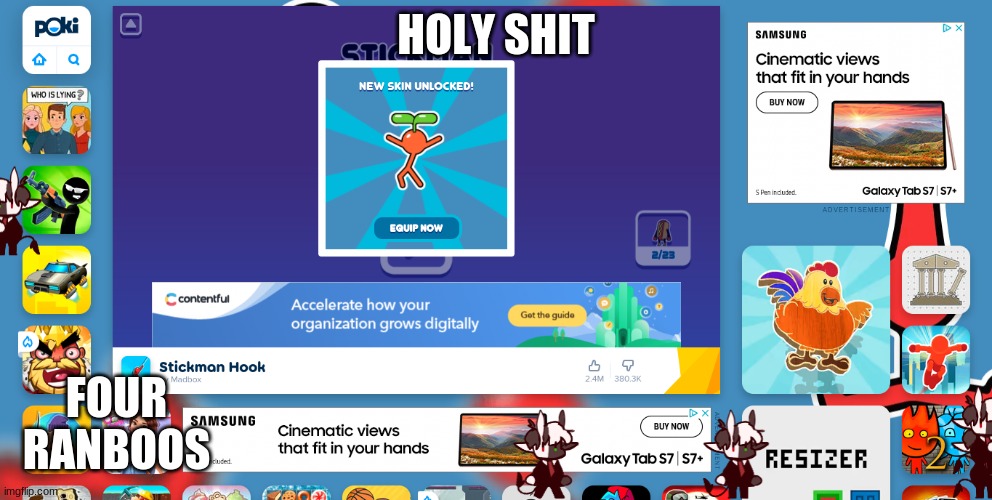 HOLY SHIT; FOUR RANBOOS | made w/ Imgflip meme maker