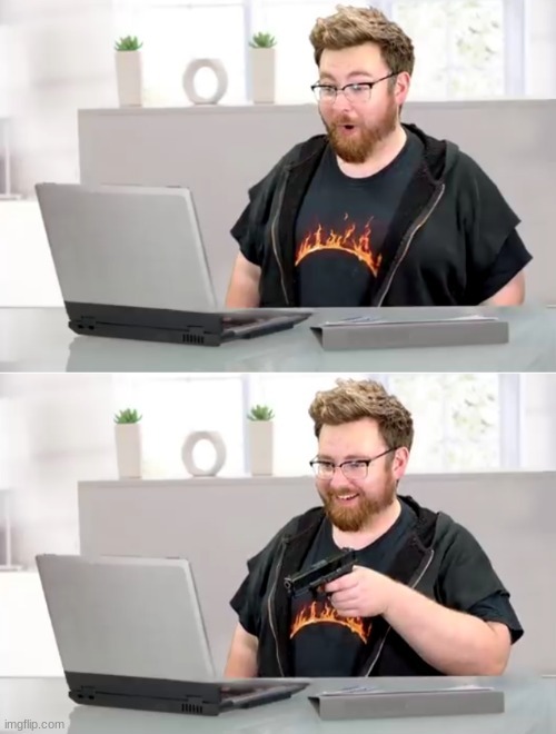 Tomska shooting A computer | image tagged in tomska shooting a computer | made w/ Imgflip meme maker