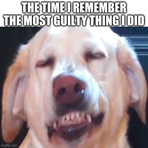 why did i do this | THE TIME I REMEMBER THE MOST GUILTY THING I DID | image tagged in oh crap | made w/ Imgflip meme maker