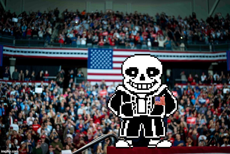 Sans gives his first speech | made w/ Imgflip meme maker