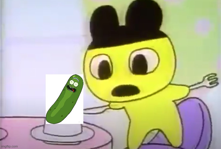 I edited this picture | image tagged in tamagotchi,pickle rick,funny,meme | made w/ Imgflip meme maker