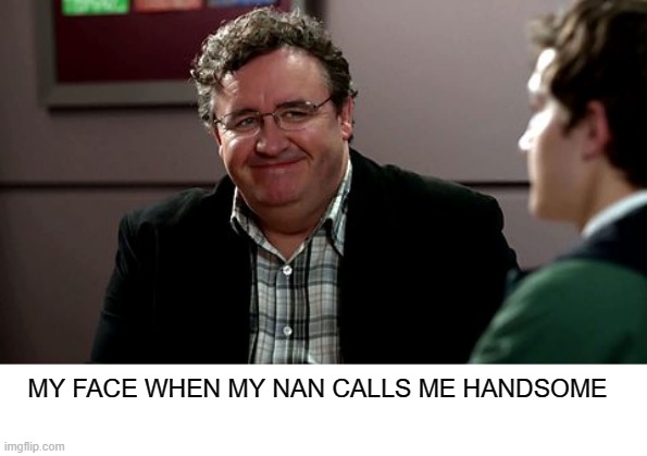 MY FACE WHEN MY NAN CALLS ME HANDSOME | image tagged in memes,so true memes,funny memes | made w/ Imgflip meme maker