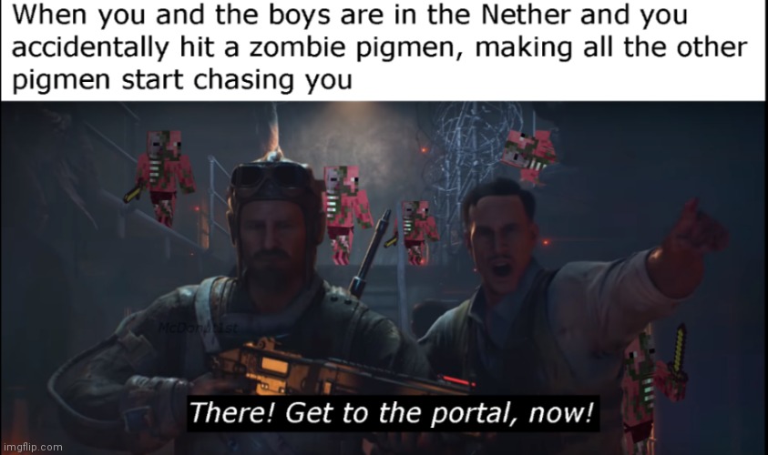 That epic moment when cod zombies and Minecraft crossover | made w/ Imgflip meme maker