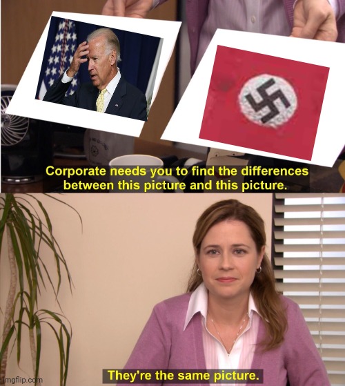 Joe biden is nazi | image tagged in memes,they're the same picture | made w/ Imgflip meme maker