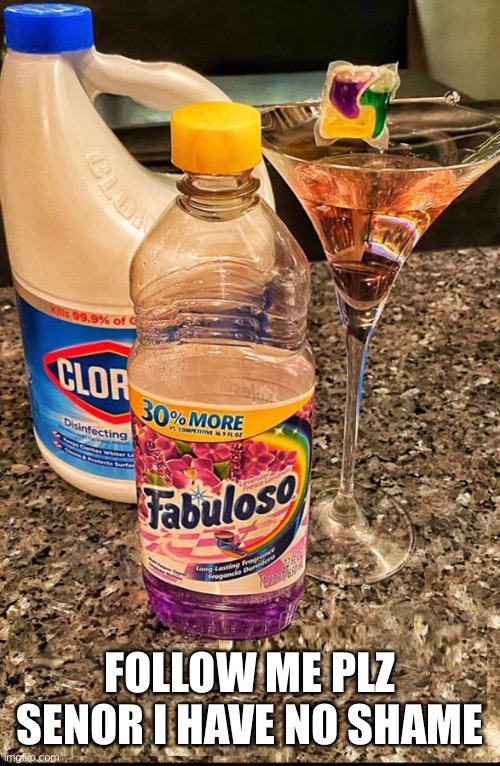 Plz | FOLLOW ME PLZ SENOR I HAVE NO SHAME | image tagged in follow me for more recipes fabuloso coctel | made w/ Imgflip meme maker