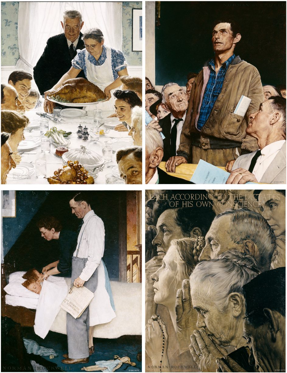 High Quality Norman Rockwell Four Freedoms Blank Meme Template