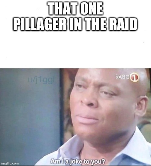 am I a joke to you | THAT ONE PILLAGER IN THE RAID | image tagged in am i a joke to you | made w/ Imgflip meme maker