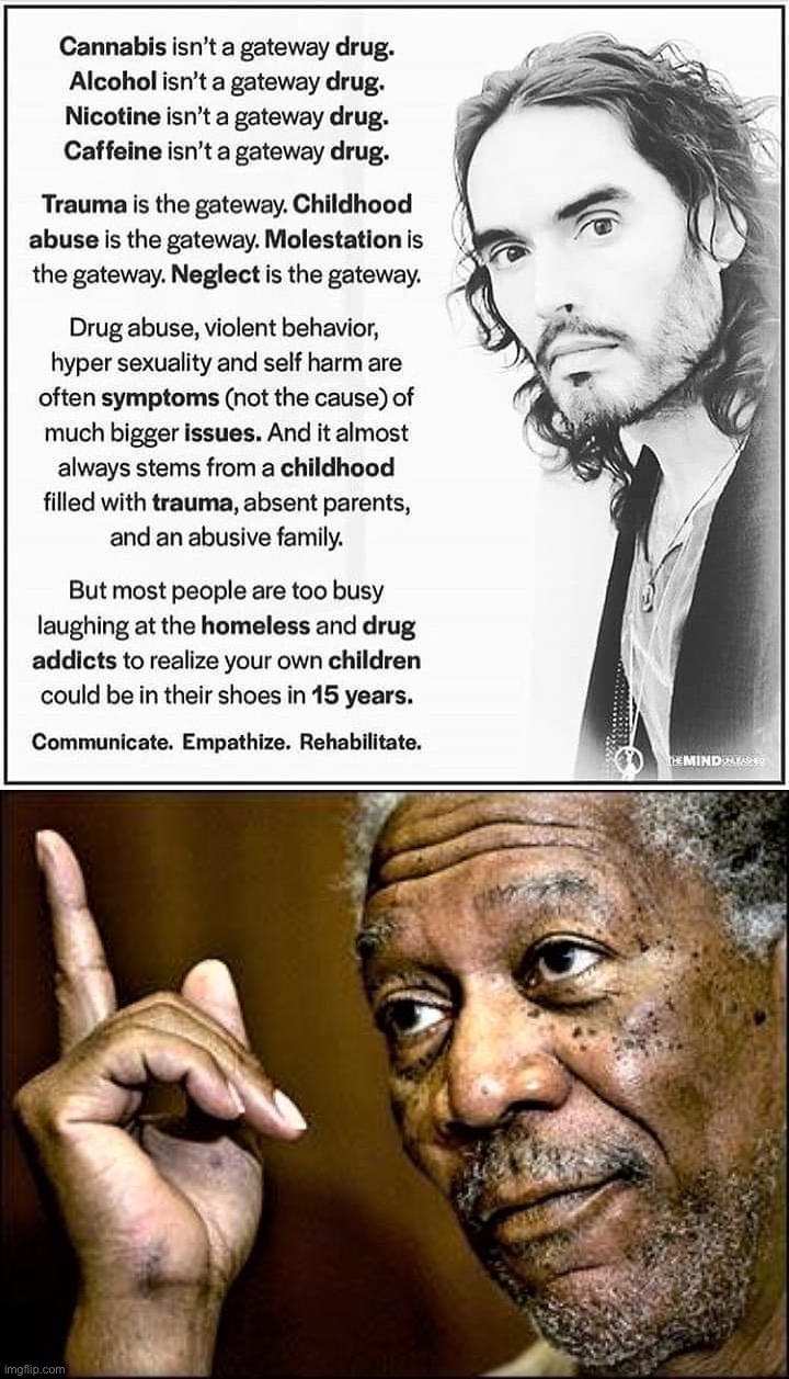 image tagged in how addiction really works,morgan freeman this hq | made w/ Imgflip meme maker