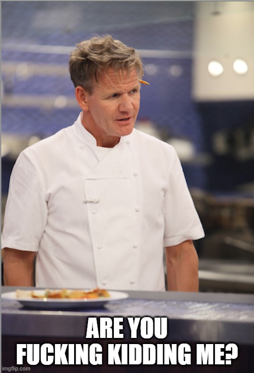 Gordon Ramsay | ARE YOU FUCKING KIDDING ME? | image tagged in memes | made w/ Imgflip meme maker