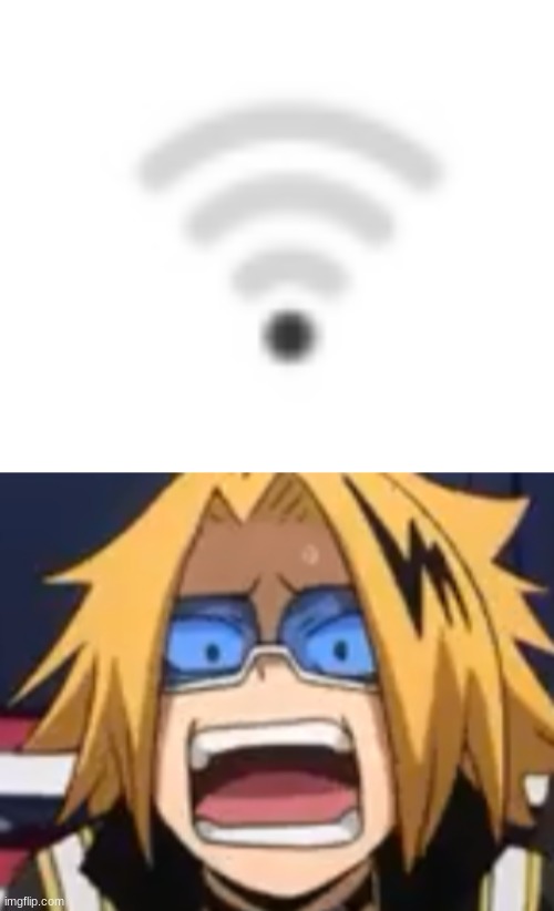 FUUU- oh, it's fixed now | image tagged in scared denki | made w/ Imgflip meme maker