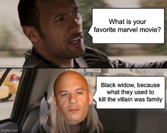 image tagged in the rock driving,vin diesel,memes,fast and furious,family | made w/ Imgflip meme maker