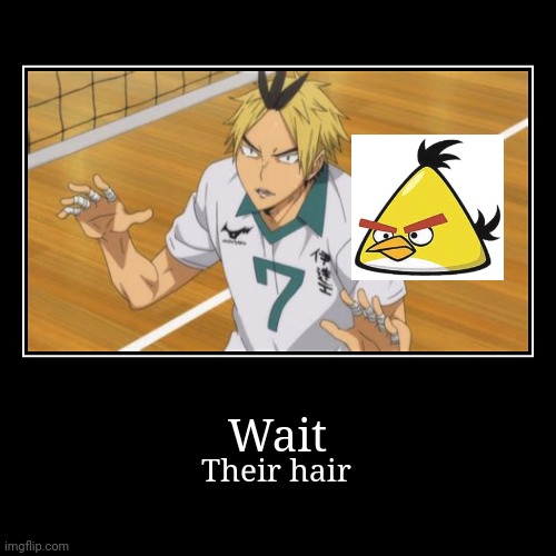 kanji and chuck look awfully the same | image tagged in funny,memes,haikyuu,angry birds | made w/ Imgflip demotivational maker