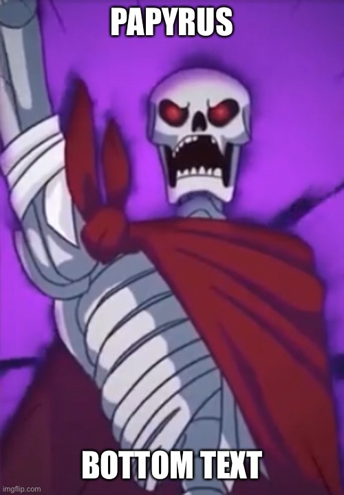 PAPYRUS; BOTTOM TEXT | made w/ Imgflip meme maker