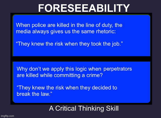 image tagged in think,crime,law,thin blue line,defend the police | made w/ Imgflip meme maker