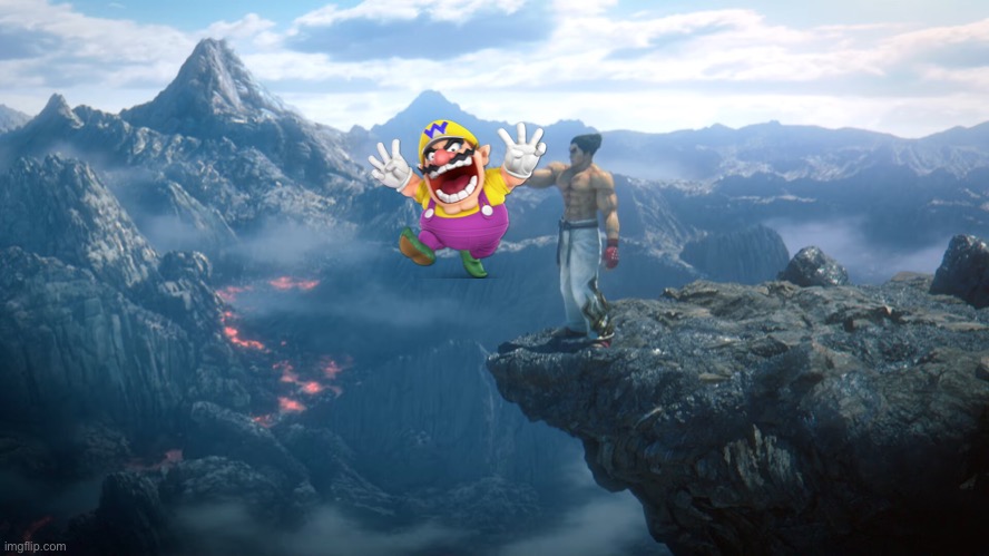 Wario dies after getting thrown off a cliff by Kazuya.mp3 | image tagged in wario dies,wario,kazuya,memes | made w/ Imgflip meme maker