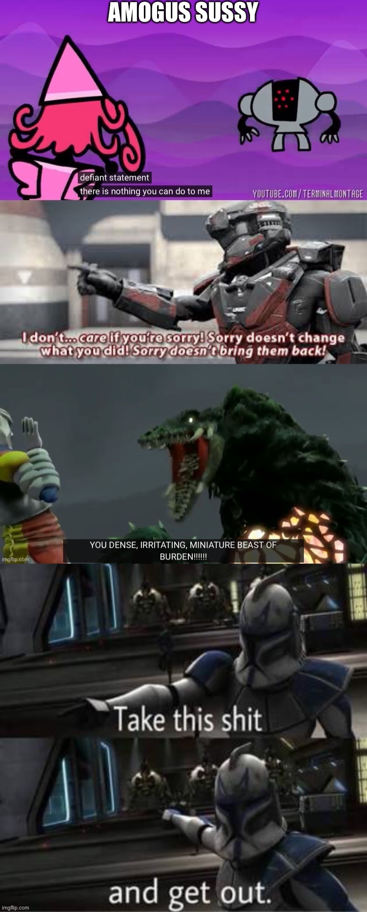 Haha, funny temps crossover (updated) | AMOGUS SUSSY | image tagged in haha funny temps crossover updated | made w/ Imgflip meme maker