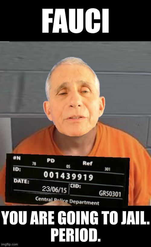 The mad scientist is going to jail! | image tagged in fauci,dr fauci,mad scientist,dr evil,dr evil laugh,democrat party | made w/ Imgflip meme maker