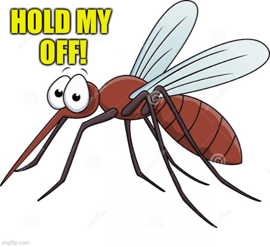 cute mosquito | HOLD MY
 OFF! | image tagged in cute mosquito | made w/ Imgflip meme maker