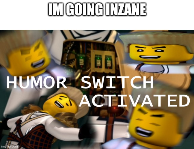 U are inzane | IM GOING INZANE | image tagged in humor switch activated | made w/ Imgflip meme maker