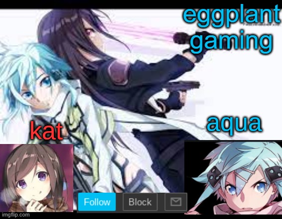 fem kirito | eggplant gaming | image tagged in fem kirito | made w/ Imgflip meme maker