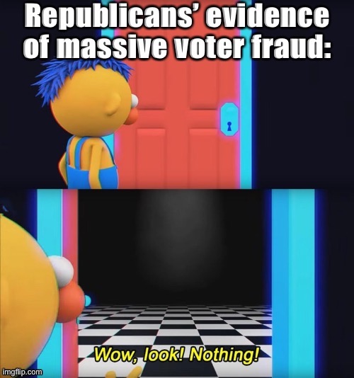 You might think something significant has emerged over the past few months to continue to sustain the narrative. You’d be wrong. | image tagged in voter fraud,election fraud,the big lie,conservative logic,conservative hypocrisy,election 2020 | made w/ Imgflip meme maker