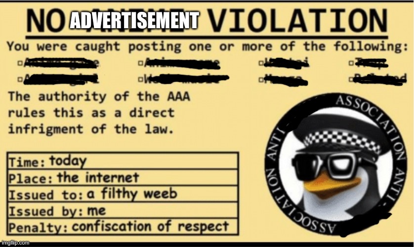 High Quality No advertisement violation Blank Meme Template