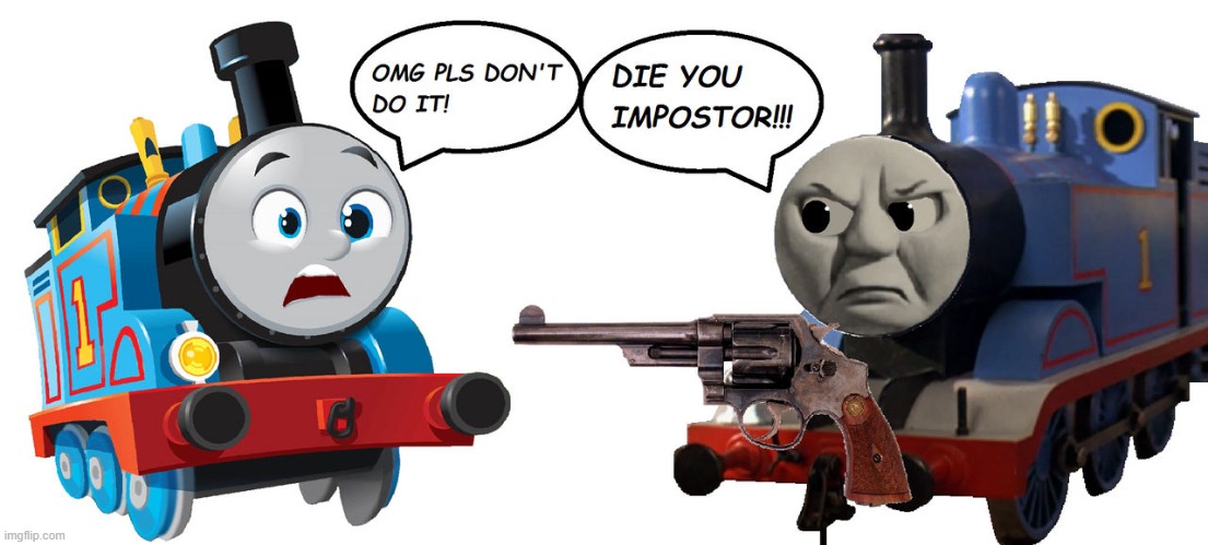 a repost = a shoot at reboot thomas | made w/ Imgflip meme maker