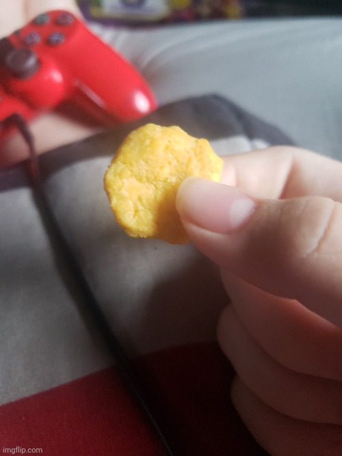 This is not a small chicken nugget, this is mashed up goldfish crackers | made w/ Imgflip meme maker
