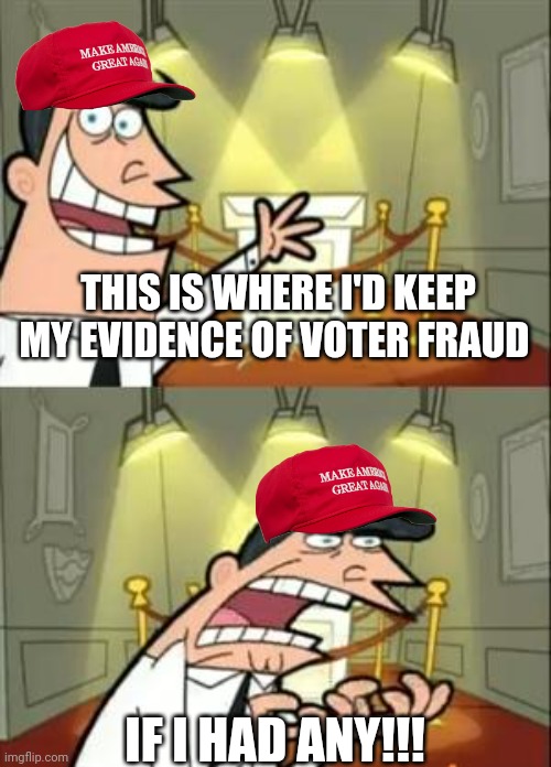 Some day, children | THIS IS WHERE I'D KEEP MY EVIDENCE OF VOTER FRAUD; IF I HAD ANY!!! | image tagged in this is where i'd put my trophy if i had one,conservatives,sheeple | made w/ Imgflip meme maker