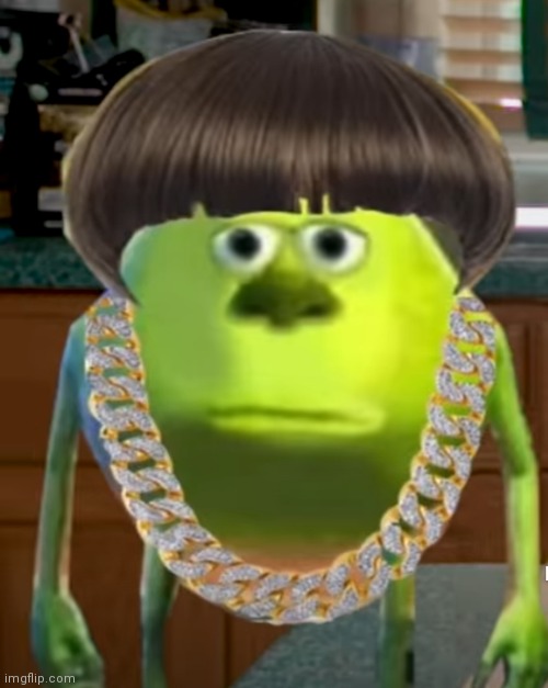 Mike wasowski gone gangster | image tagged in oh wow are you actually reading these tags | made w/ Imgflip meme maker