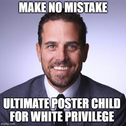 America's Criminal First Son | MAKE NO MISTAKE; ULTIMATE POSTER CHILD 
FOR WHITE PRIVILEGE | image tagged in hunter biden,criminal,democrats,liberals,hypocrisy,selective outrage | made w/ Imgflip meme maker