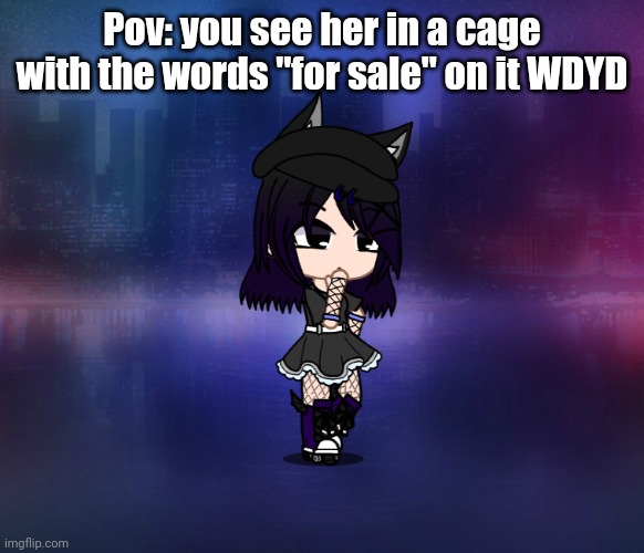 Just following the trend | Pov: you see her in a cage with the words "for sale" on it WDYD | image tagged in midnight | made w/ Imgflip meme maker