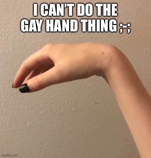 I CAN’T DO THE GAY HAND THING ;-; | made w/ Imgflip meme maker