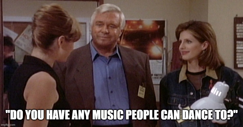 greg boraman:dj | "DO YOU HAVE ANY MUSIC PEOPLE CAN DANCE TO?" | image tagged in fun,dj | made w/ Imgflip meme maker