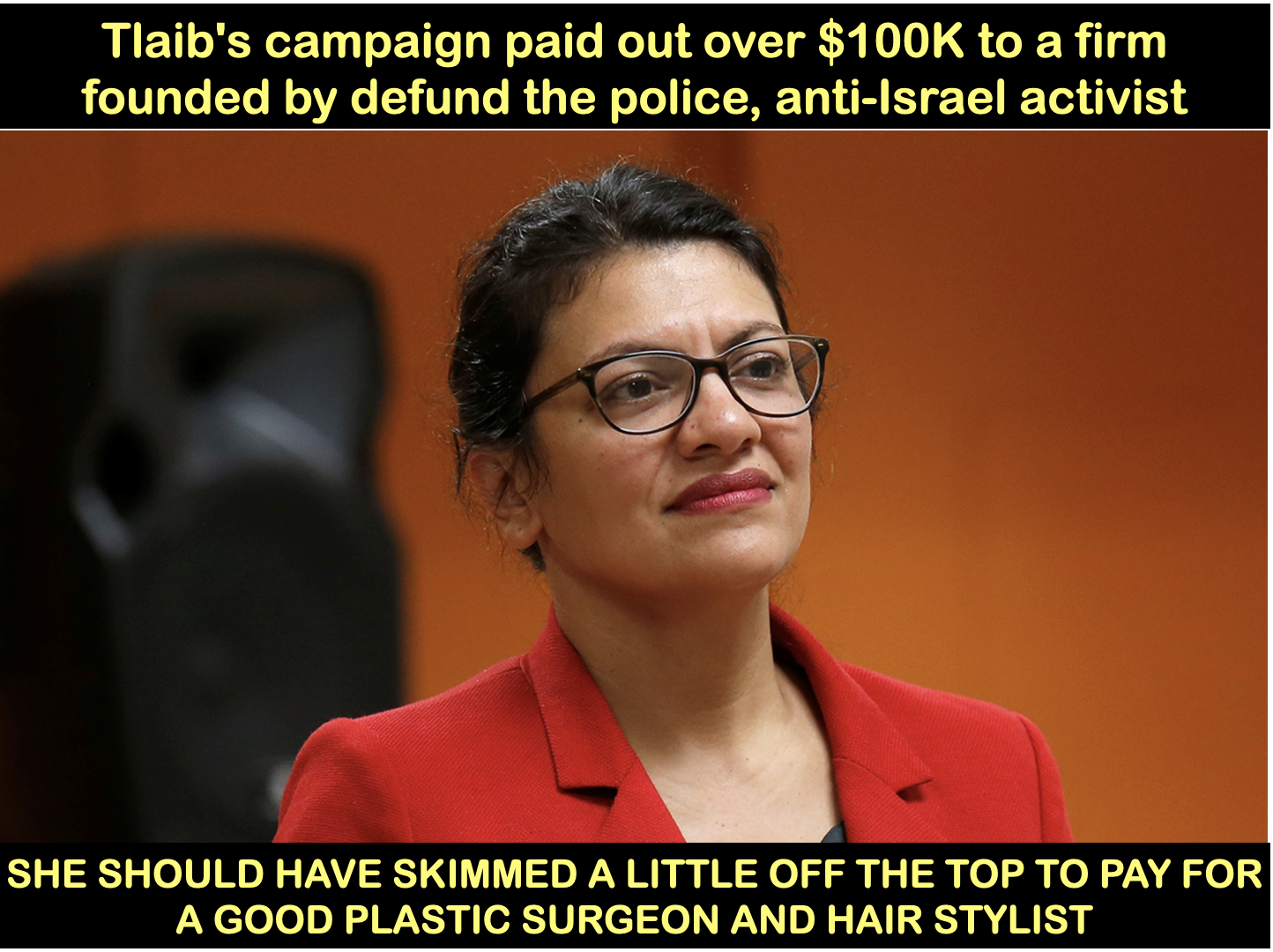 Tlaib skims money Blank Meme Template