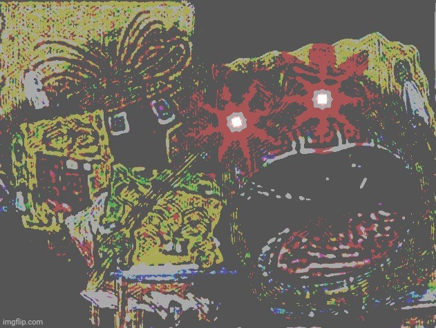 Spongebob wheezing deep fried | image tagged in spongebob wheezing deep fried | made w/ Imgflip meme maker