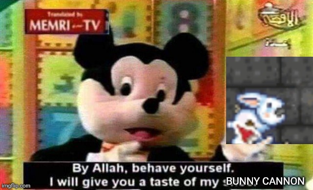 By allah, behave yourself or i will give you a taste of my shoe | BUNNY CANNON | image tagged in by allah behave yourself or i will give you a taste of my shoe | made w/ Imgflip meme maker