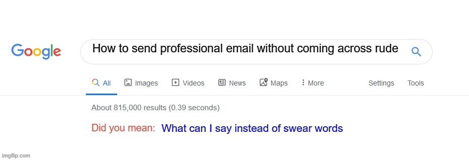 Professional Email | How to send professional email without coming across rude; What can I say instead of swear words | image tagged in did you mean | made w/ Imgflip meme maker